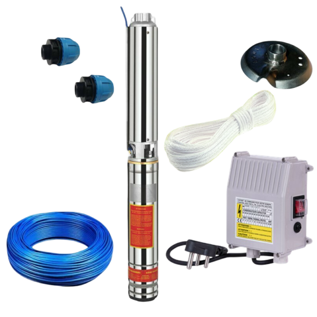 0.75 kW 4" Borehole Combo Pack - 100m